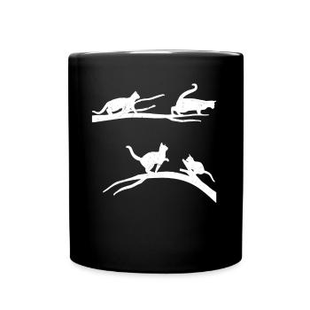 Chaton ludique Arbre Mignon Chaton - Mug uni - noir - Devant