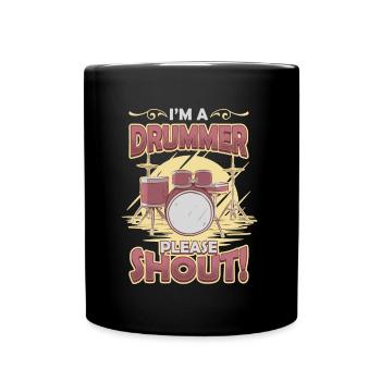 Je suis batteur, s’il vous plaît crier. - Mug uni - noir - Devant