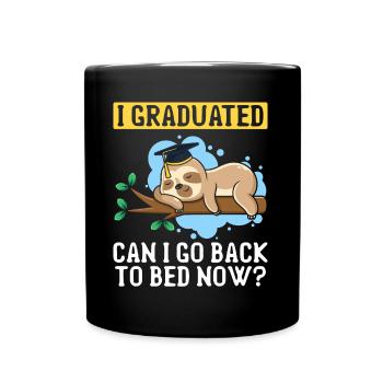 Sloth Graduation Lazy Student - Full Colour Mug - black - Front