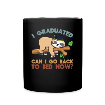 Faultier Männer Frauen Graduierung - Tasse einfarbig - Schwarz - Vorne
