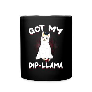 Degree Llama Diploma Graduate - Full Colour Mug - black - Front