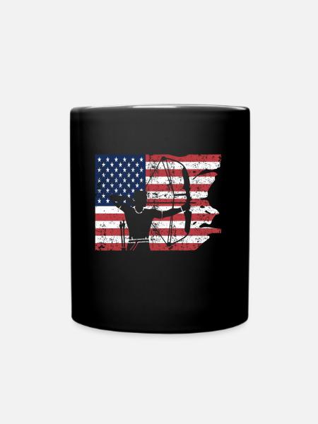 USA Bogenschießen sport - Tasse einfarbig - Schwarz