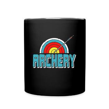 Archery with arrow and target - Full Colour Mug - black - Front