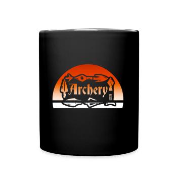 Archery Archer Bow and Arrow - Full Colour Mug - black - Front