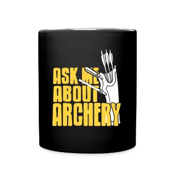 Posez-moi des questions sur le tir à l’arc - Mug uni - noir - Devant