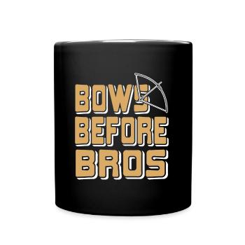 Bogenschütze - Bows before Bros - Tasse einfarbig - Schwarz - Vorne