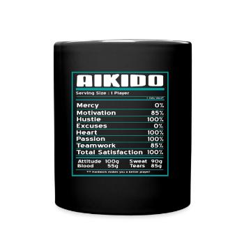 Aikido mercy motivation excuses heart - Tasse einfarbig - Schwarz - Vorne