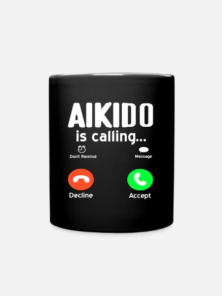 Aikido is calling - Tasse einfarbig - Schwarz