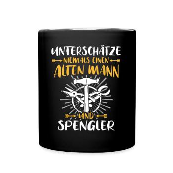 Spengler Spengeln Bauspengler - Tasse einfarbig - Schwarz - Vorne