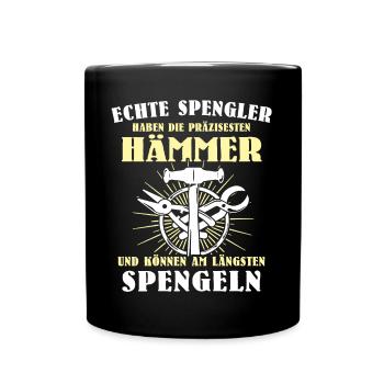 Spengler Spengeln Bauspengler - Tasse einfarbig - Schwarz - Vorne