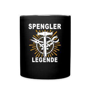 Spengler Spengeln Bauspengler - Tasse einfarbig - Schwarz - Vorne