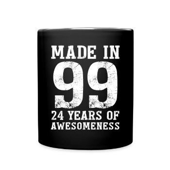 Made in 1999 "24 Years of Fascination" - Full Colour Mug - black - Front