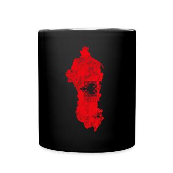 Albania Flag Country Outline Shape - Full Colour Mug - black - Front