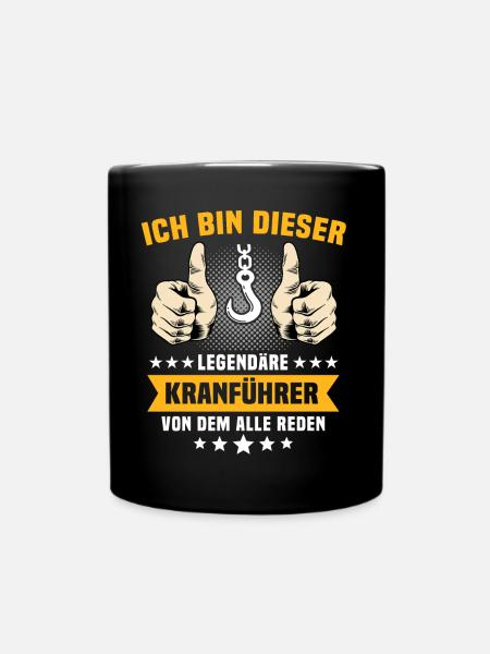 Kranfahrer Legende Kranführer Kran - Tasse einfarbig - Schwarz