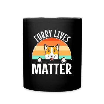 Furry lives matter - Tasse einfarbig - Schwarz - Vorne