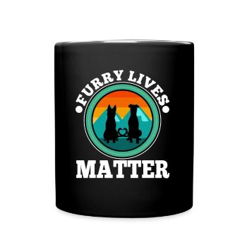Furry lives matter - Tasse einfarbig - Schwarz - Vorne