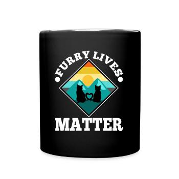 Furry lives matter - Tasse einfarbig - Schwarz - Vorne