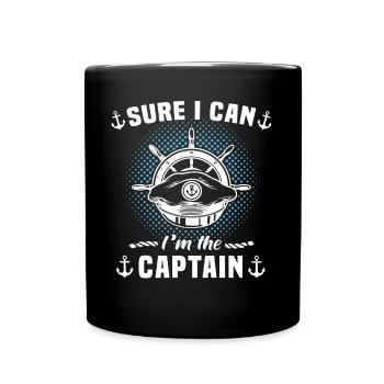 Capitaine de bateau licence bateau de sport - Mug uni - noir - Devant