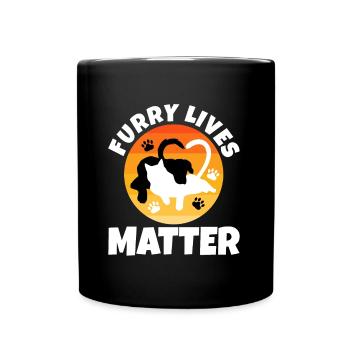 Furry lives matter - Tasse einfarbig - Schwarz - Vorne