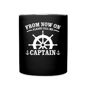 Capitaine de bateau licence bateau de sport - Mug uni - noir - Devant