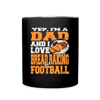 Oui, je suis papa aime la cuisson du pain et le football - Mug uni - noir - Devant
