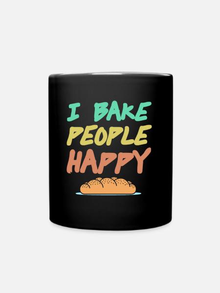 I bake People Happy - Tasse einfarbig - Schwarz