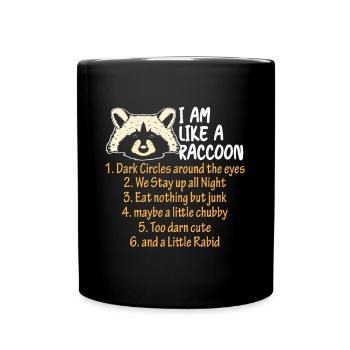Raccoon Definition Rodent Pandas Possum - Full Colour Mug - black - Front