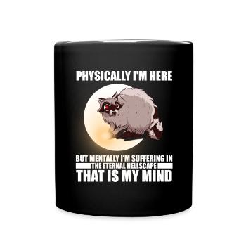 Raccoon Funny saying for possum lovers - Full Colour Mug - black - Front