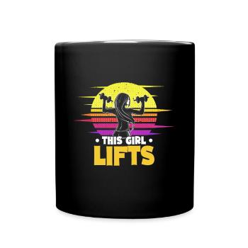 Diese Frau Schwingt Kettbells Retro Sunset - Tasse einfarbig - Schwarz - Vorne