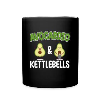 Kettlebell Cardio Avocardio & Kettlebells Vegan - Full Colour Mug - black - Front
