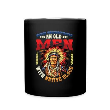 Des vieillards avec du sang indigène, des Indiens. - Mug uni - noir - Devant