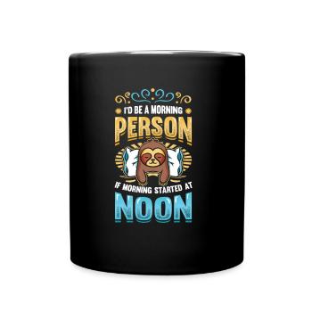 Lève-tard, grincheux du matin, hiboux, lève-tard. - Mug uni - noir - Devant