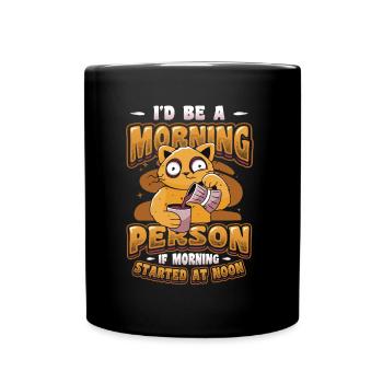 Lève-tard, grincheux du matin, hiboux, lève-tard. - Mug uni - noir - Devant
