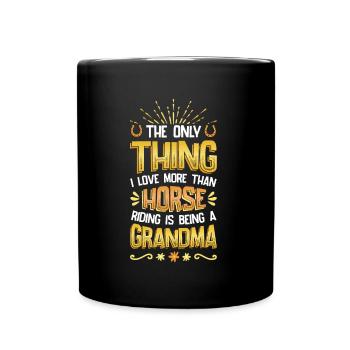 Équitation, femmes, amoureux des chevaux, grand-mère. - Mug uni - noir - Devant