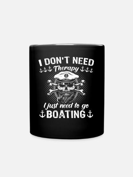 Captain Boating Therapy - Tasse einfarbig - Schwarz