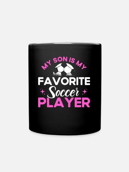 Fußball Mama Mutter Sohn Geschenk - Tasse einfarbig - Schwarz