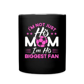 Sportfan Fußball Fußball Mama Geschenk - Tasse einfarbig - Schwarz - Vorne
