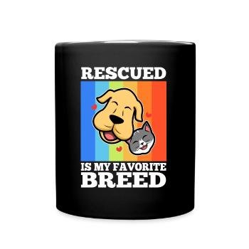 Rescued est ma race préférée cultivée - Mug uni - noir - Devant