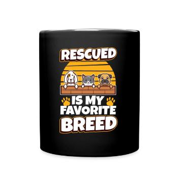 Rescued est ma race préférée cultivée - Mug uni - noir - Devant