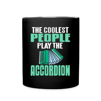 The coolest People play the Accordion - Tasse einfarbig - Schwarz - Vorne
