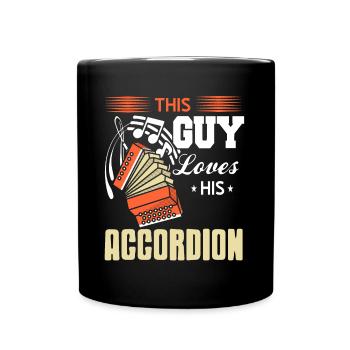 This Guy loves his Accordion - Tasse einfarbig - Schwarz - Vorne