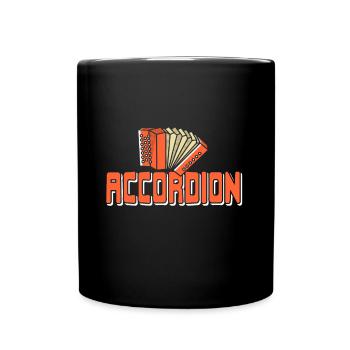 Accordéoniste musique folklorique - Mug uni - noir - Devant