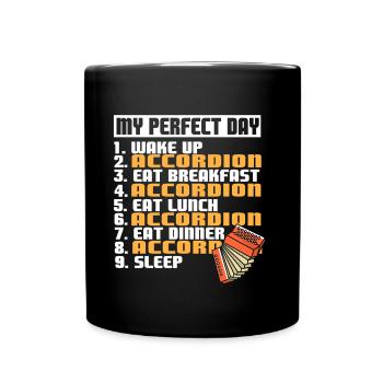 Akkordeon - My perfect day - Tasse einfarbig - Schwarz - Vorne