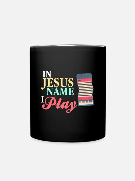 Accordéon - Au nom de jésus je joue - Mug uni - noir