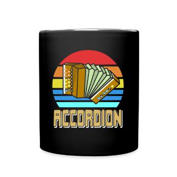 Accordéoniste musique folklorique - Mug uni - noir - Devant