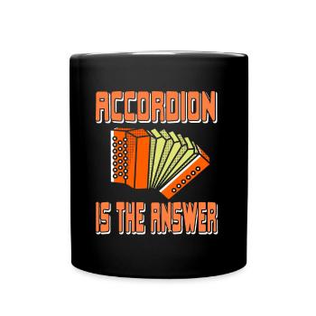 L’accordéon est la réponse - Mug uni - noir - Devant