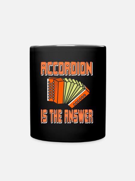 Accordion is the answer - Full Colour Mug - black