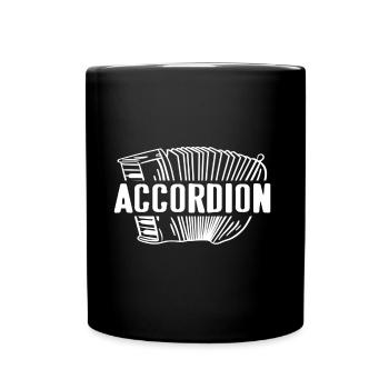 Accordéoniste musique folklorique - Mug uni - noir - Devant