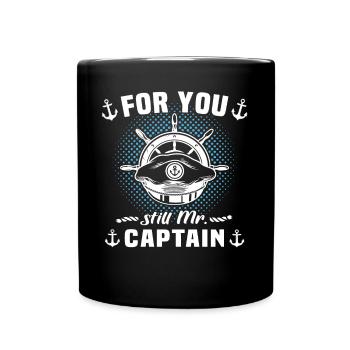 Kapitän Boot Captain Boat - Full Colour Mug - black - Front