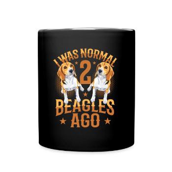 I was normal in front of 2 beagles. - Full Colour Mug - black - Front